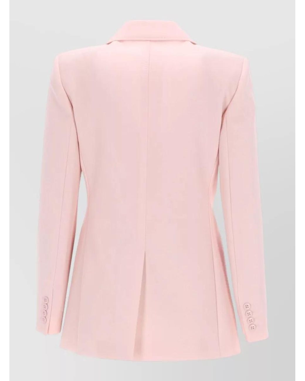 Max Mara Pink Virgin Wool Fitted Double-Breasted Jacket