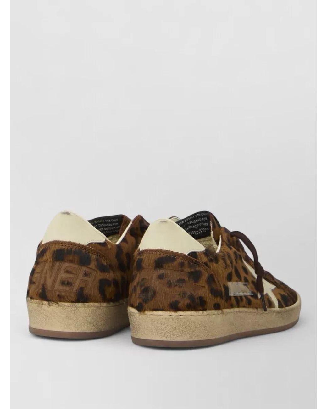 Golden Goose Deluxe Brand Brown Leather Animal-Print Low-Top Sneakers