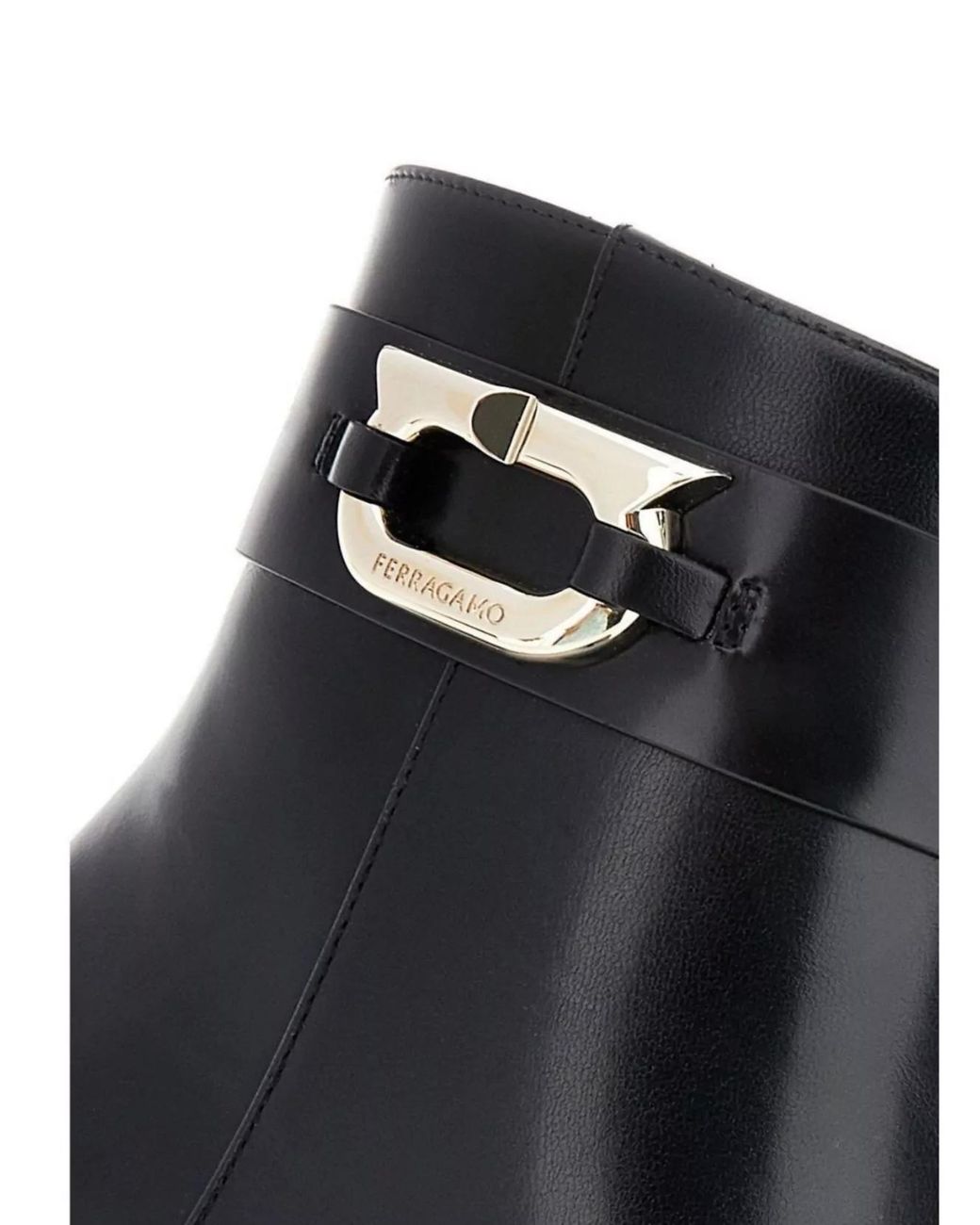 Ferragamo Black Leather Ankle Boots