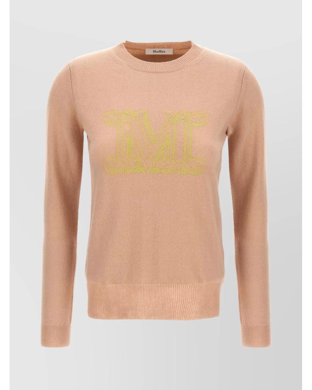 Max Mara White Crew Neck Knit Sweater