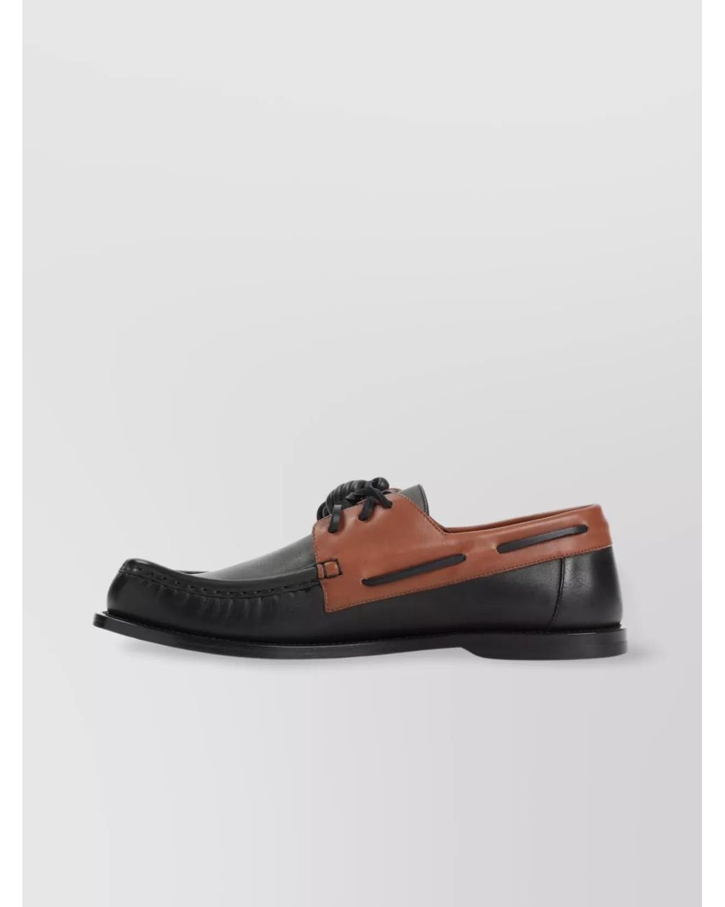 Loewe Brown Leather Boat Shoes for men