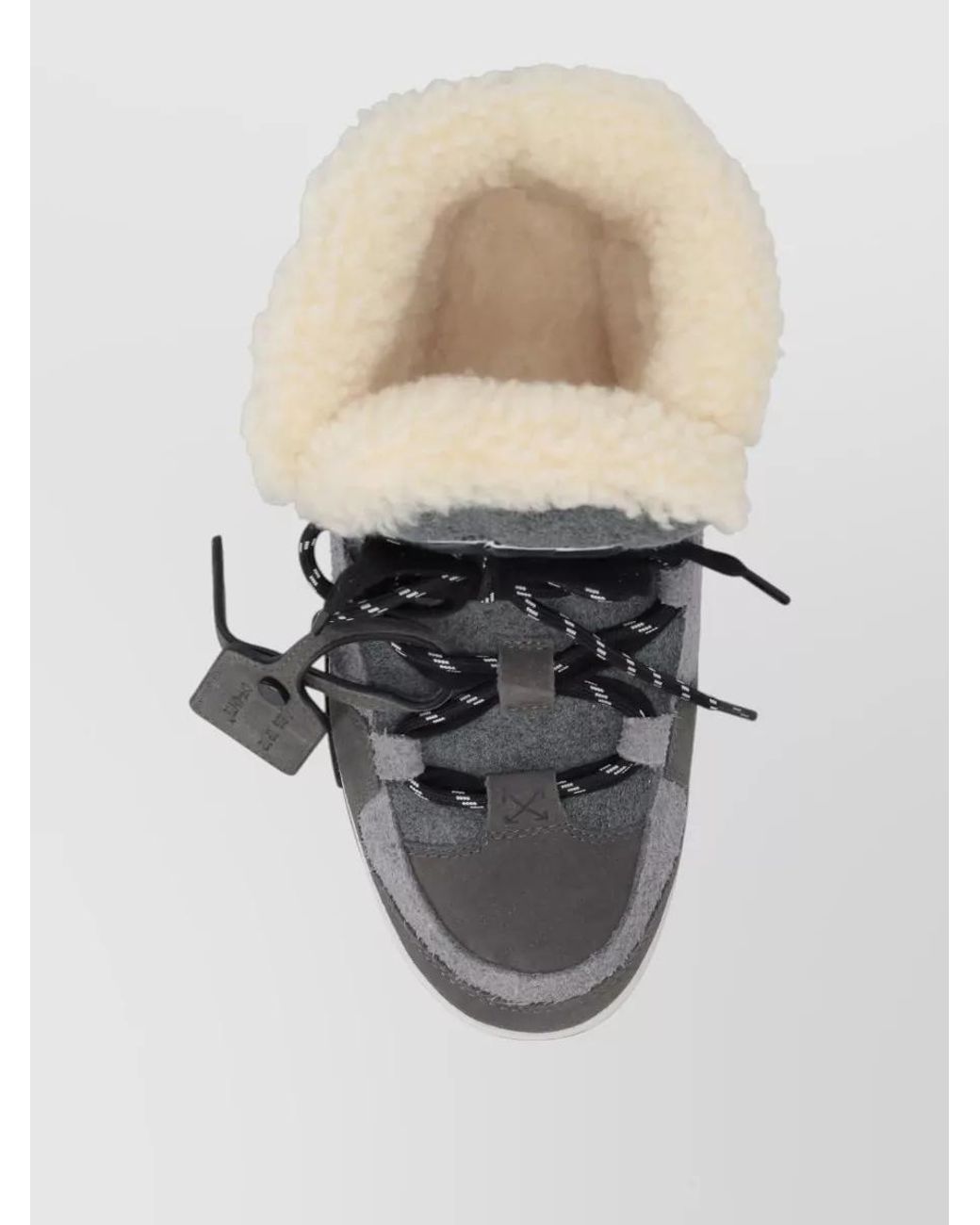 Off-White c/o Virgil Abloh Gray Leather High-Top Sneakers