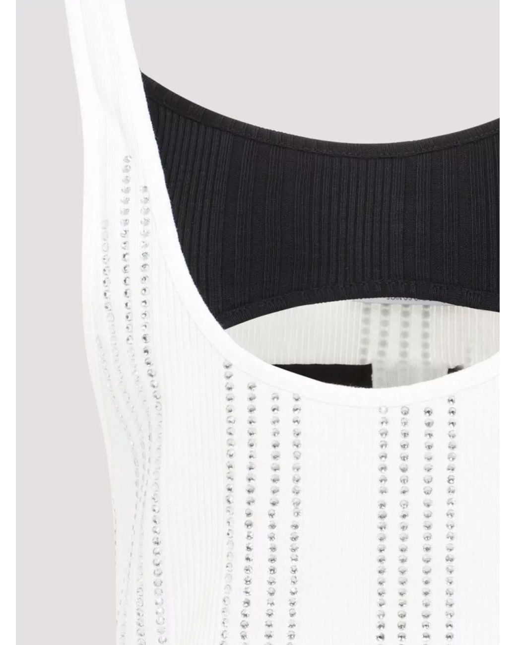 The Attico White Ribbed Cotton Tank Top