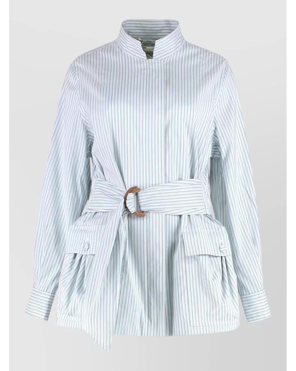 Fendi Blue Belted Shirt