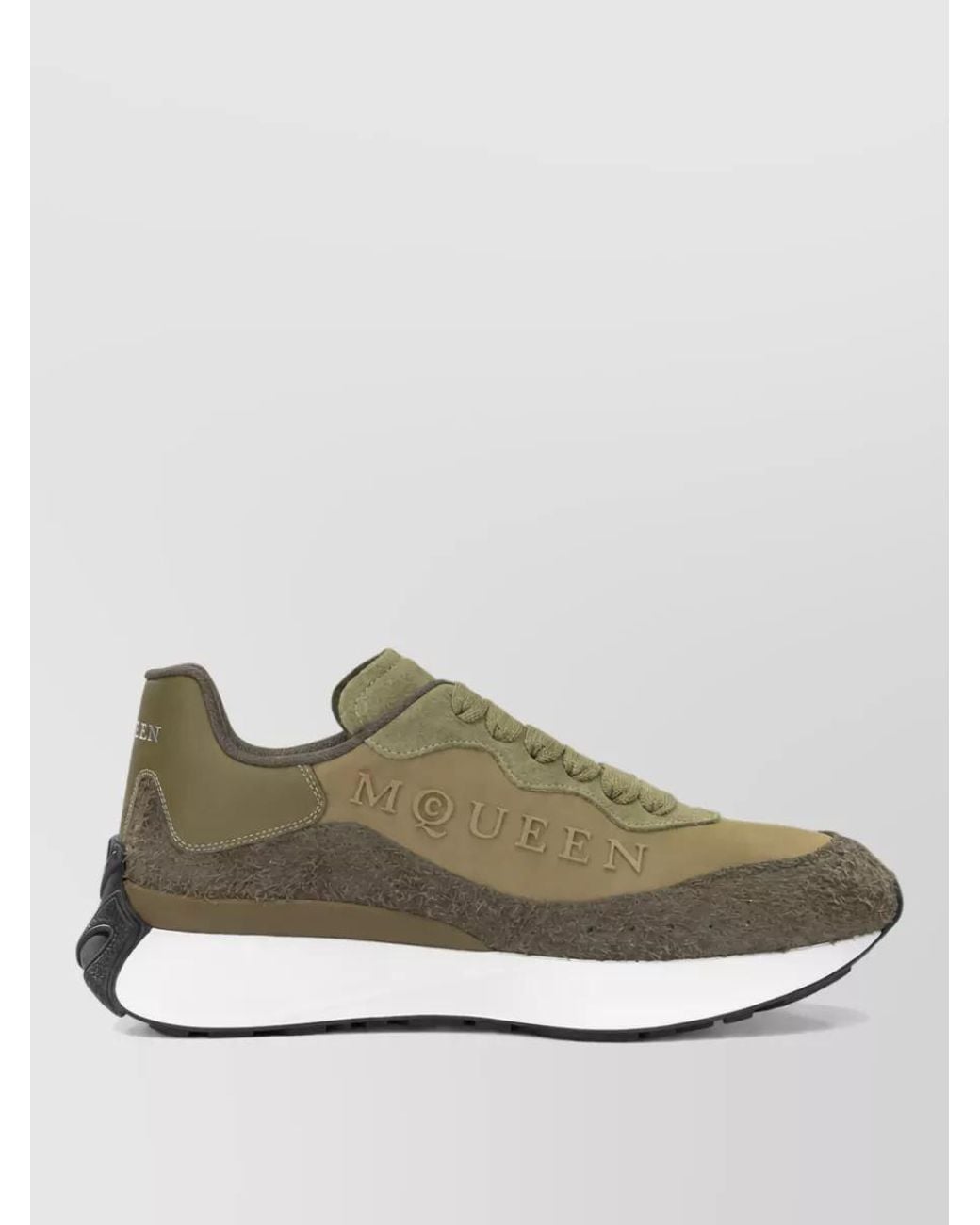 McQueen Green Leather Low-Top Sneakers for men