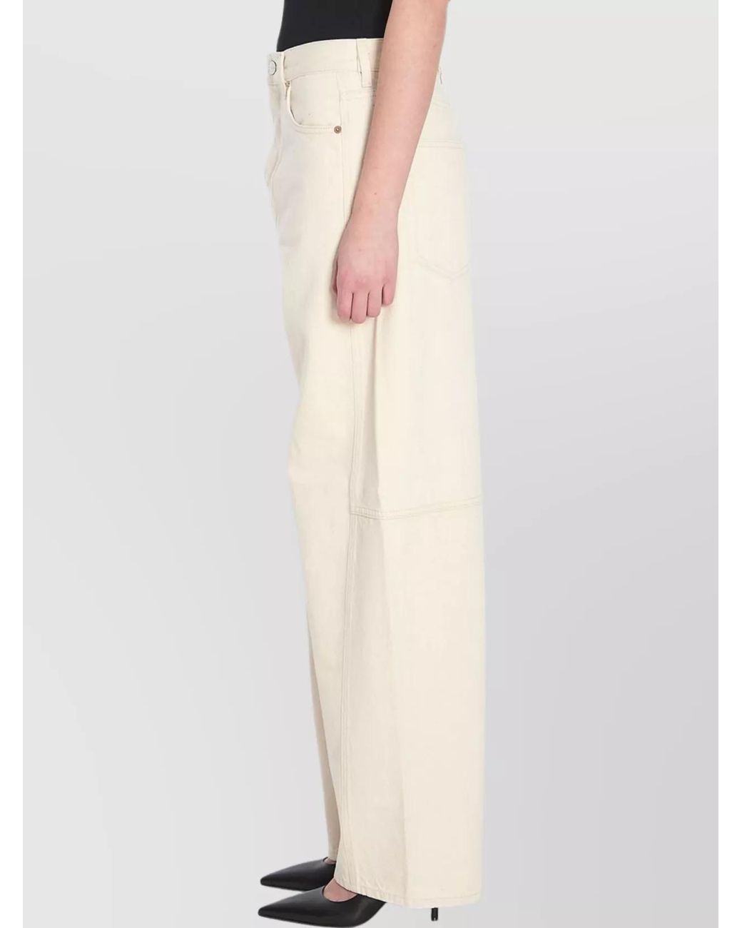 Gucci Natural Cotton High-Rise Wide-Leg Jeans