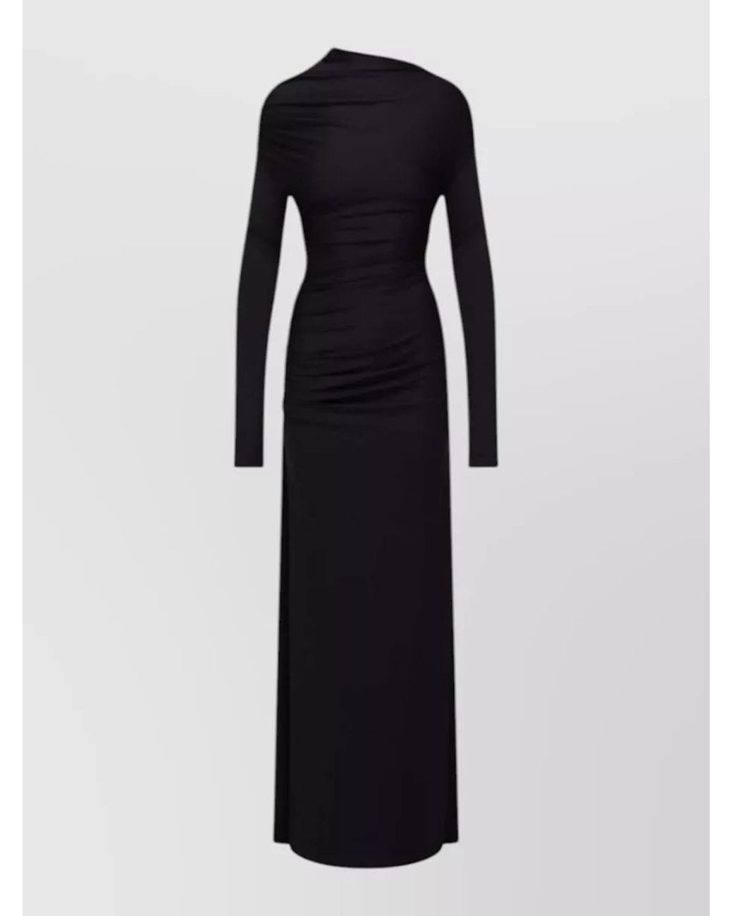 Victoria Beckham Black Draped Maxi Gown