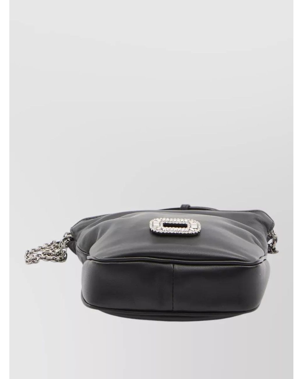 Roger Vivier Black Calfskin Crystal-Embellished Crossbody Bag