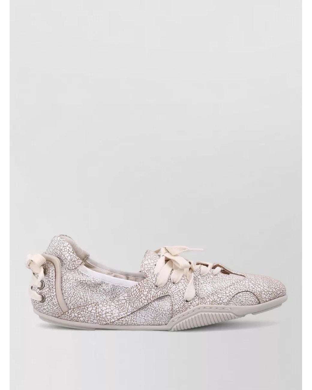 Acne Natural Leather Lace-Up Ballerina Flats