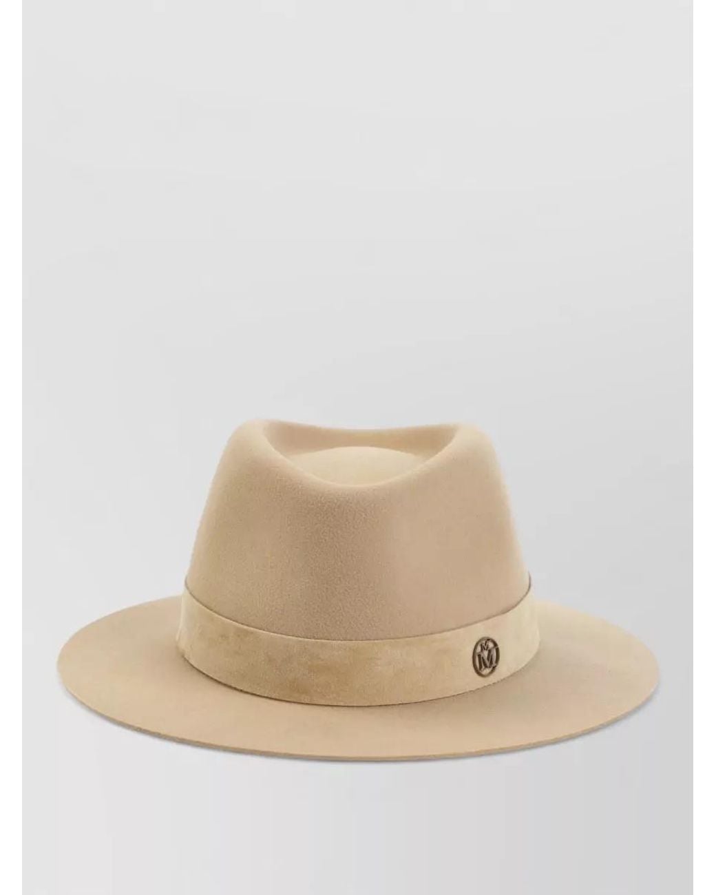 Maison Michel Natural Wool Fedora Hat