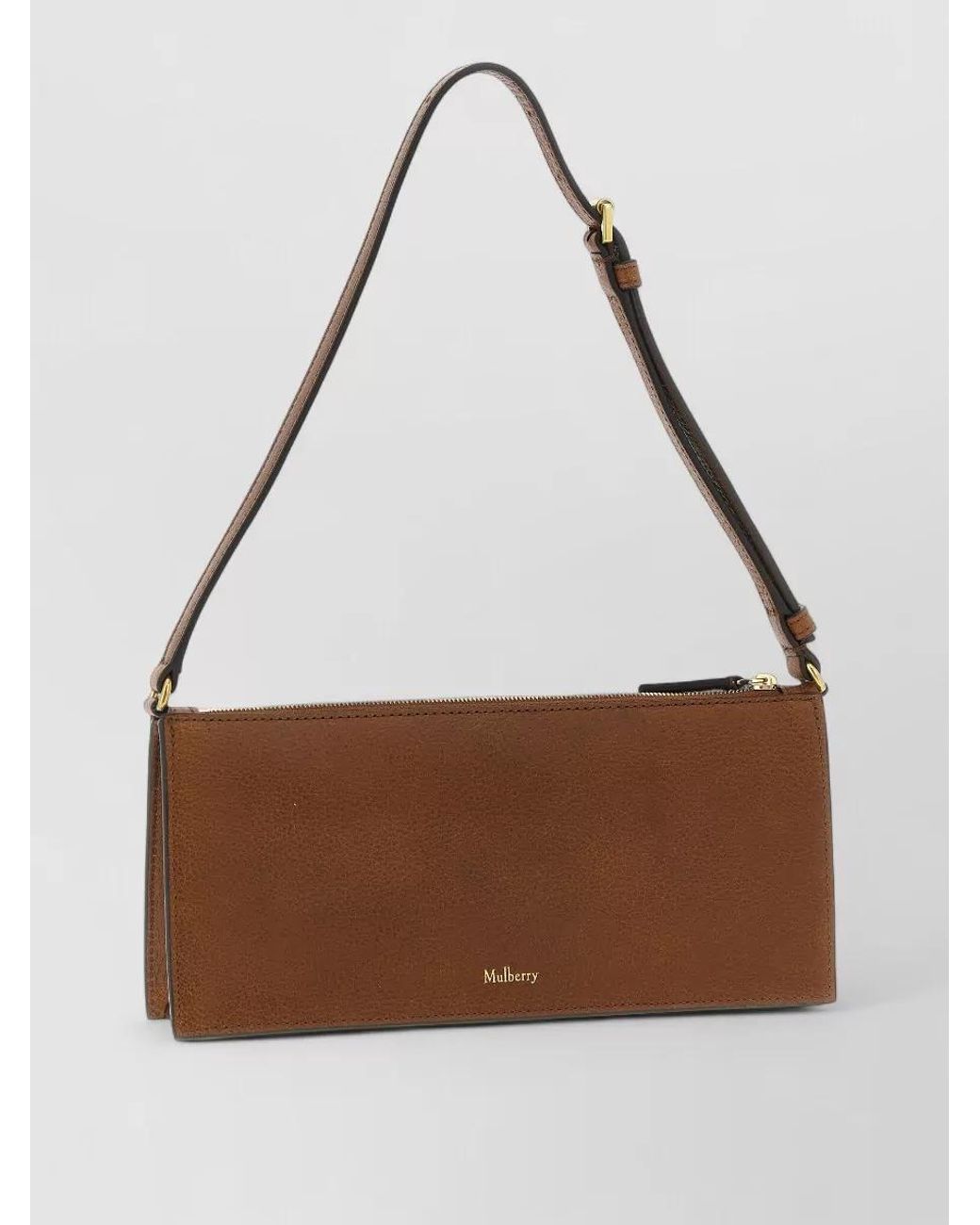 Mulberry Brown Mini Hammered Leather Cross-Body Bag
