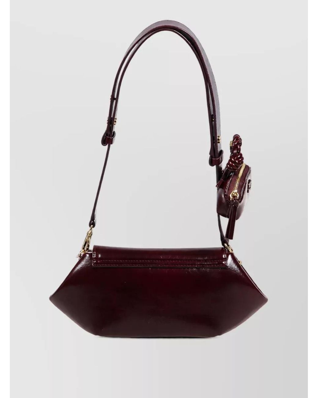Ganni Purple Bou East/West Deep Shine Clutch Bag