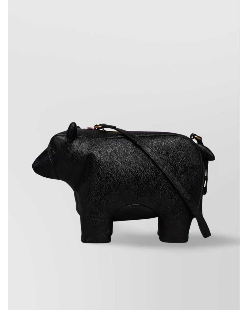 Thom Browne Black Pebble Grain Leather Shoulder Bag for men