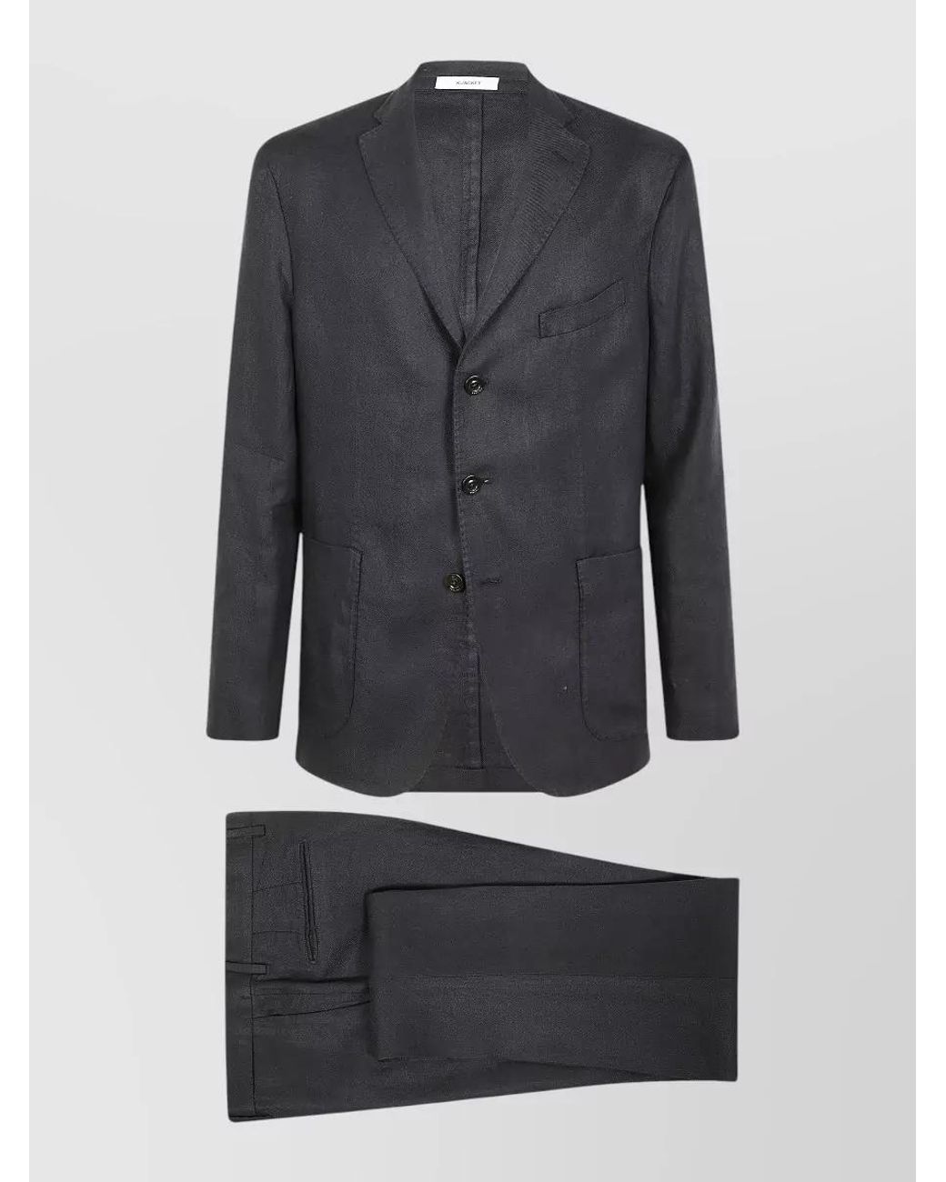 Boglioli Blue Linen Single-Breasted Suit for men