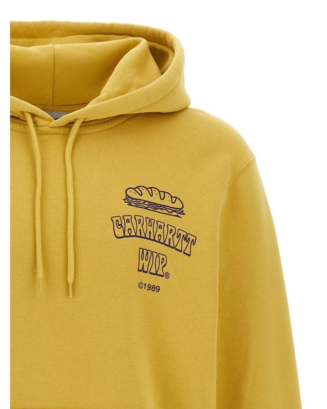 Carhartt Yellow Cotton Printed Hoodie for men
