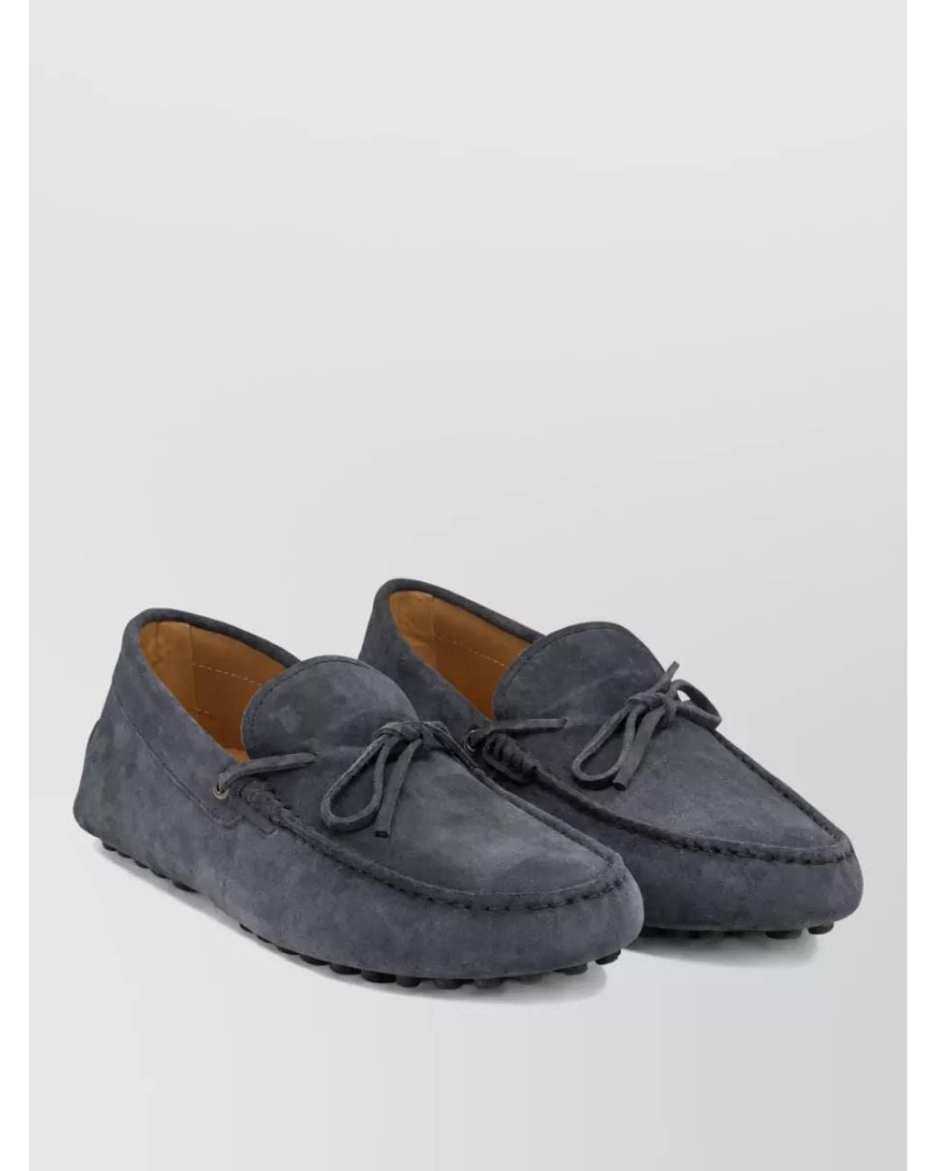 Tod's Gray Leather Boat Shoes for men