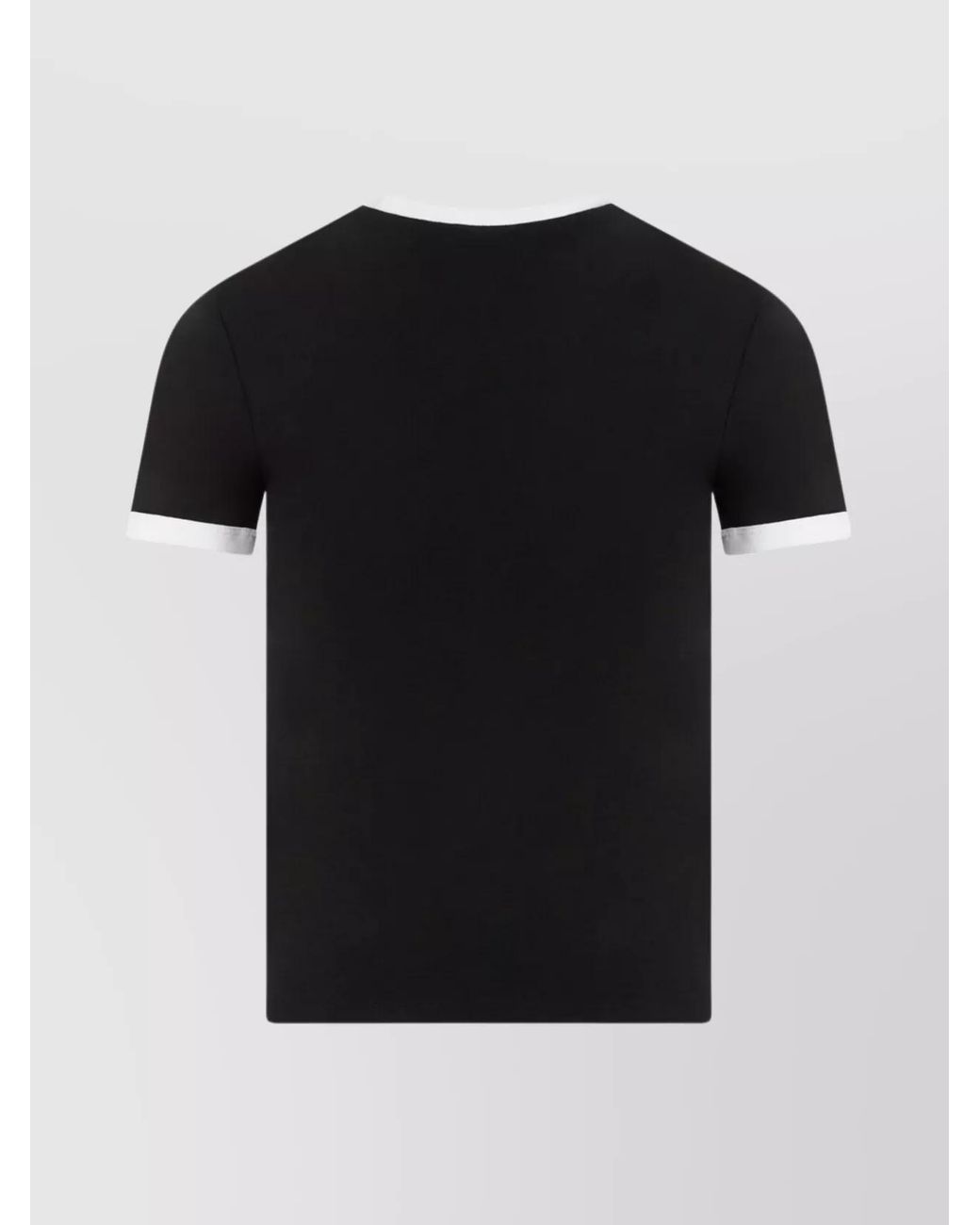 Courreges Black Ribbed Logo Cotton Jersey T-Shirt