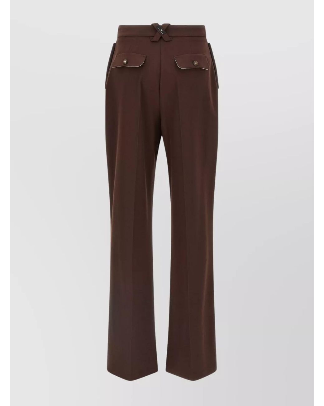 Elisabetta Franchi Brown Palazzo Trousers