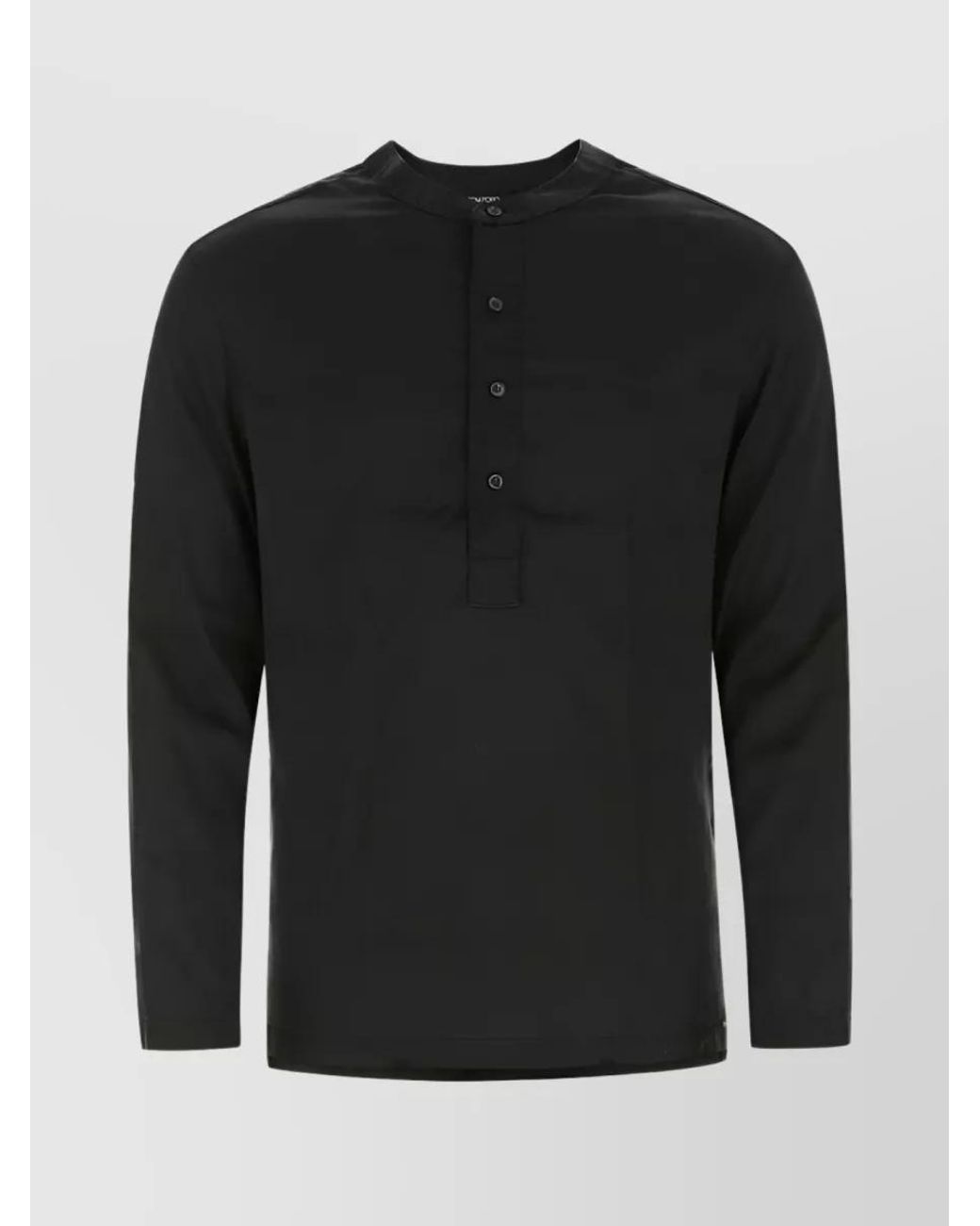 Tom Ford Black Silk Satin Pyjama Shirt for men
