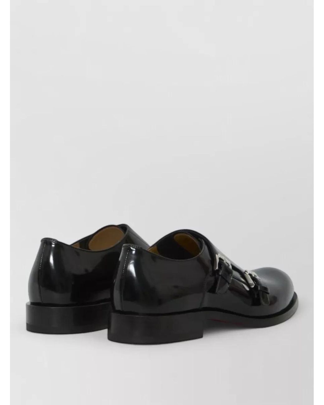 Christian Louboutin Black Leather Monk Shoes for men
