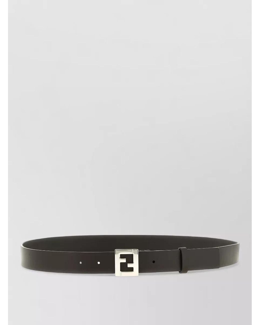 Fendi Gray Leather Belt for men