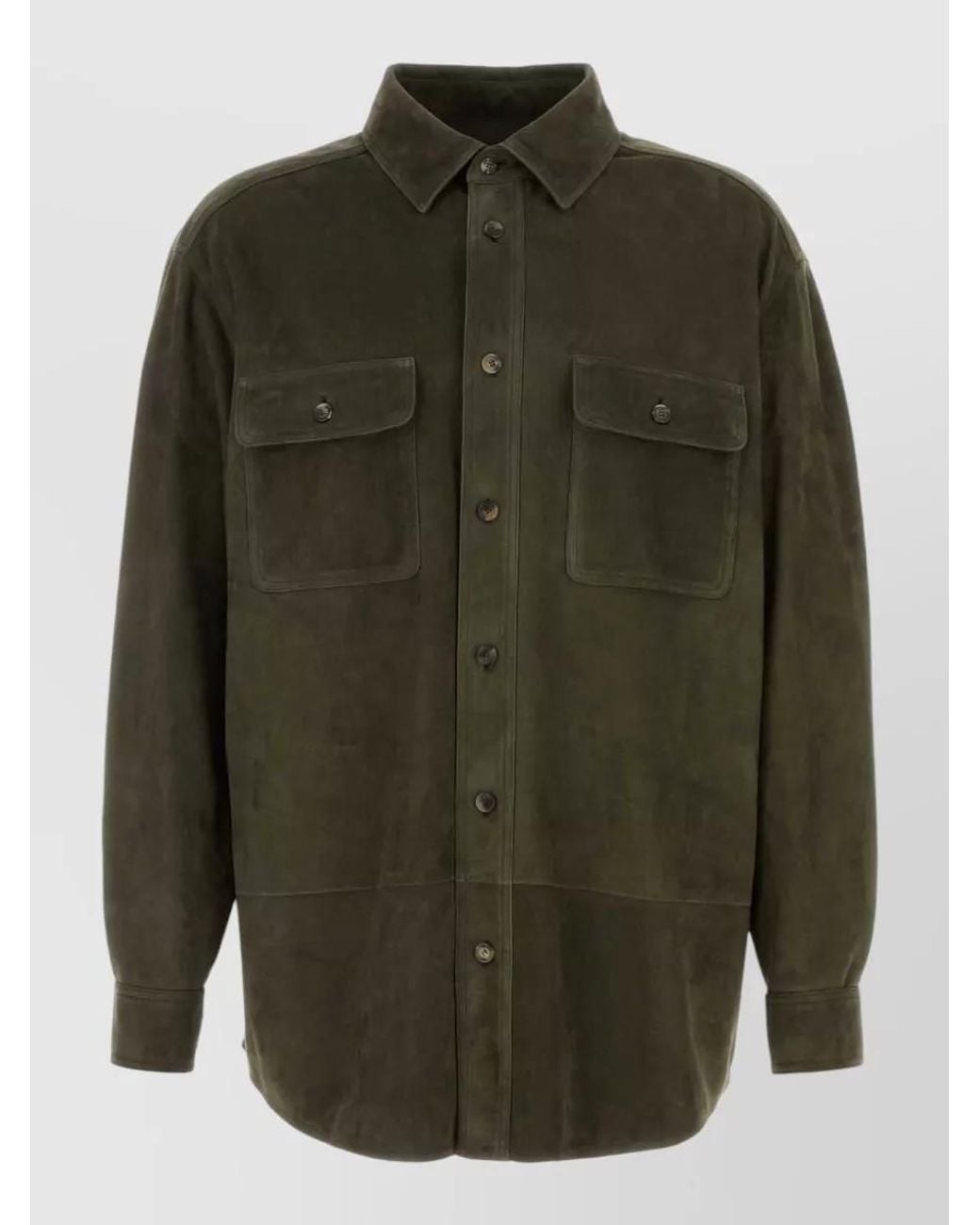 Loewe Green Suede Shirt Jacket for men