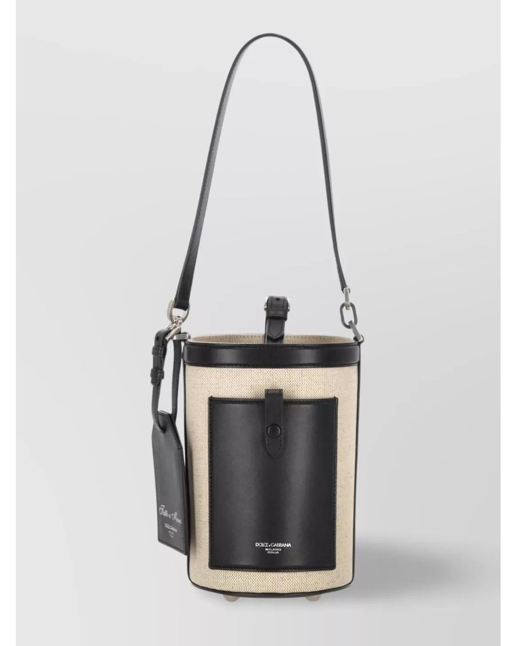 Dolce & Gabbana White Canvas And Leather Bucket Bag for men