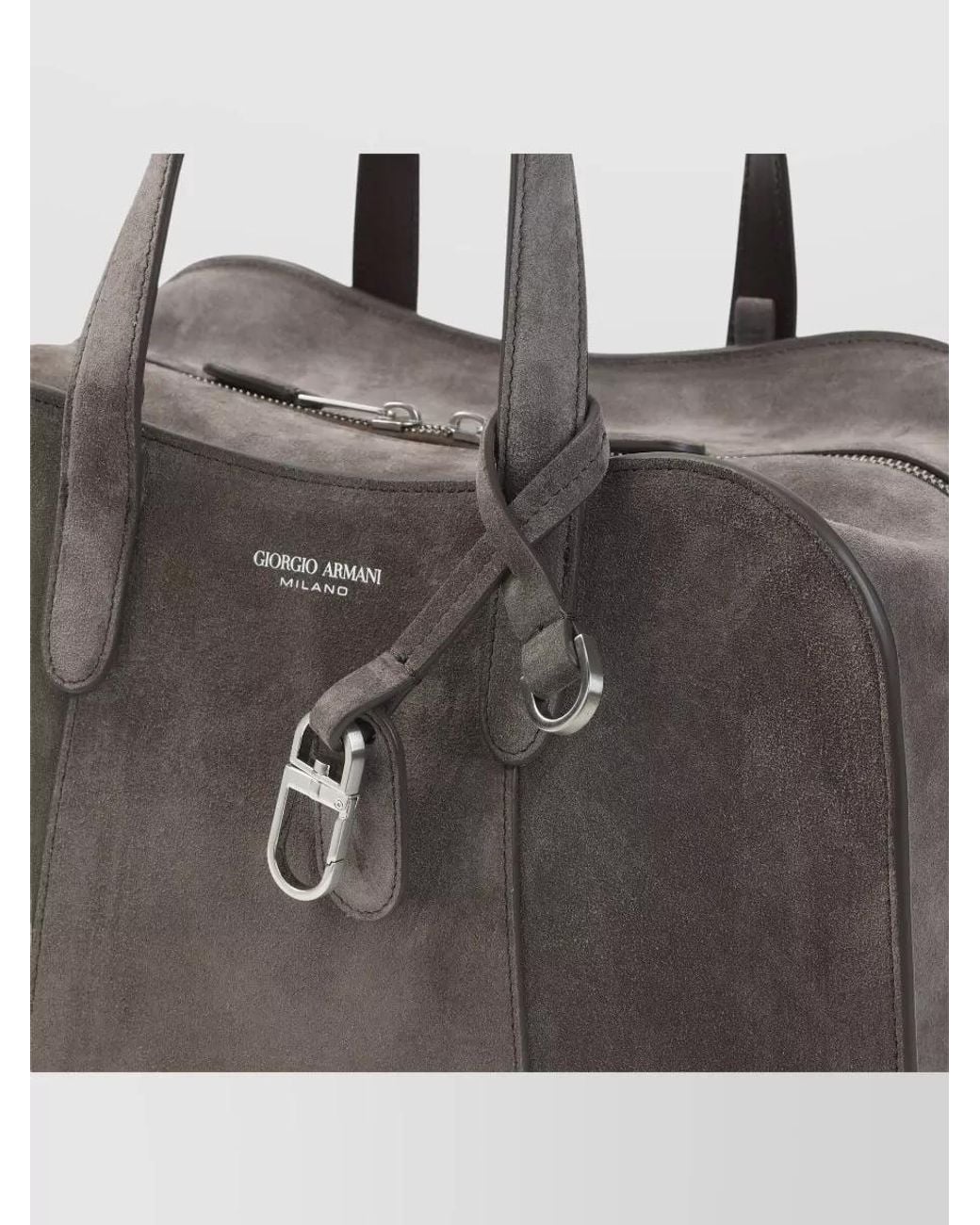 Giorgio Armani Gray Calf Leather Shoulder Bag