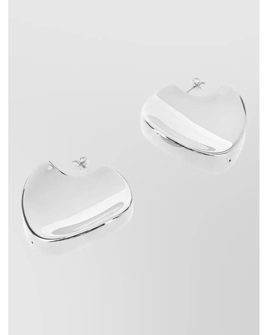 Bottega Veneta White Sterling Large Disc Earrings