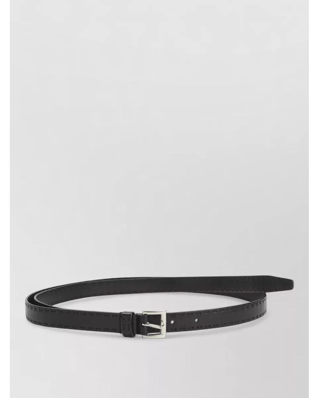 Prada White Lamb Leather Slim Belt
