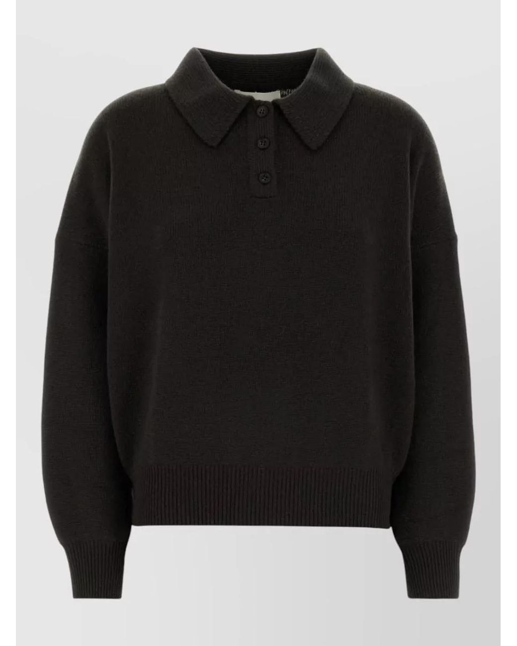 Lisa Yang Black Cashmere Polo Sweater