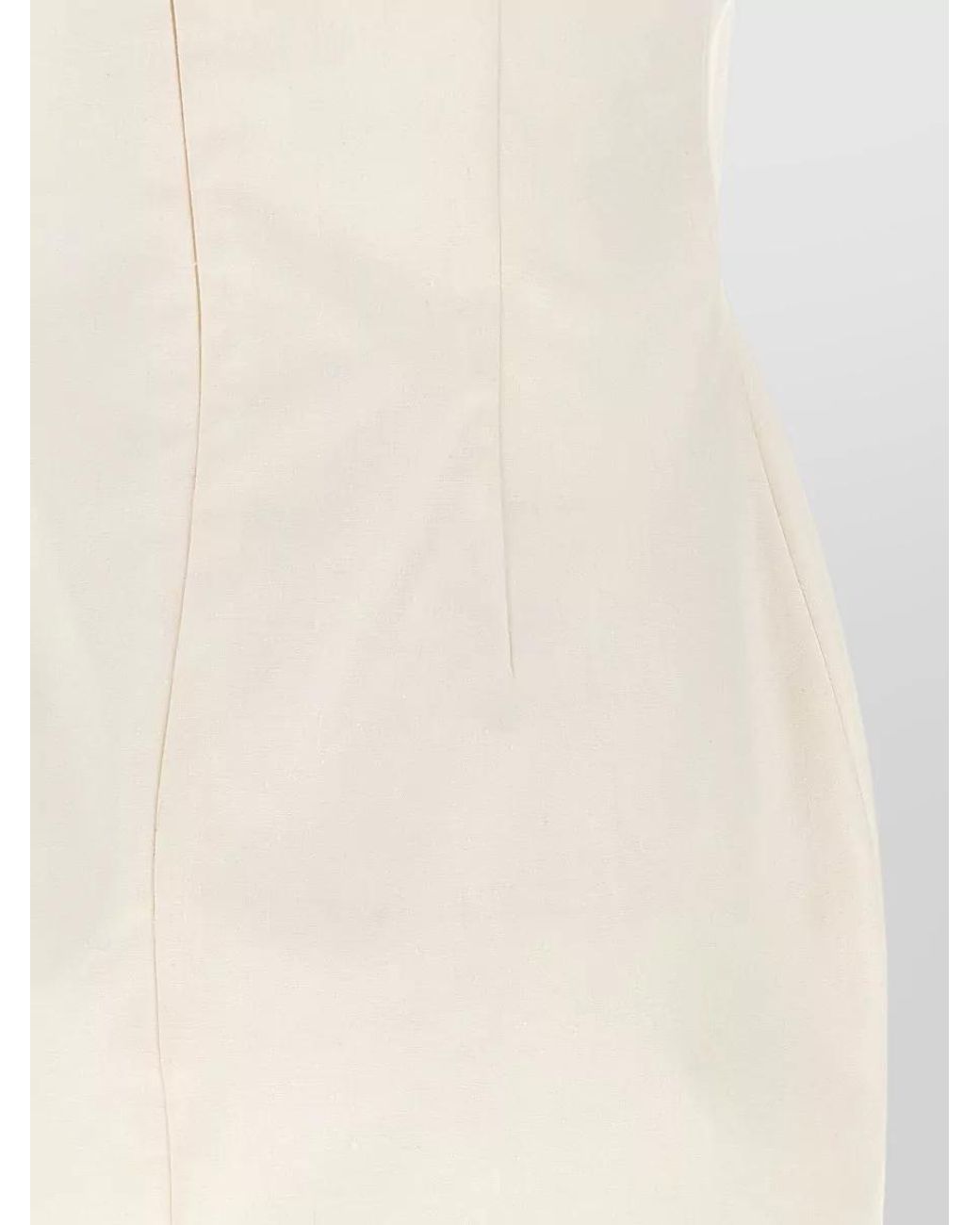 Magda Butrym White Cotton Ruffled Sweetheart Neck Mini Dress