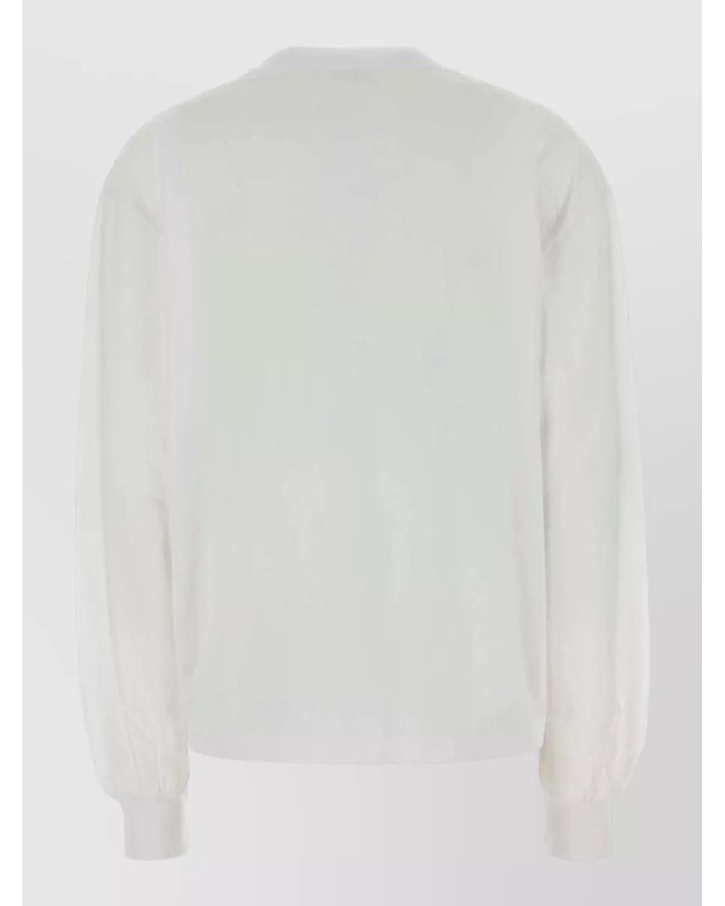 Ganni Gray Cotton Printed Long-Sleeve T-Shirt