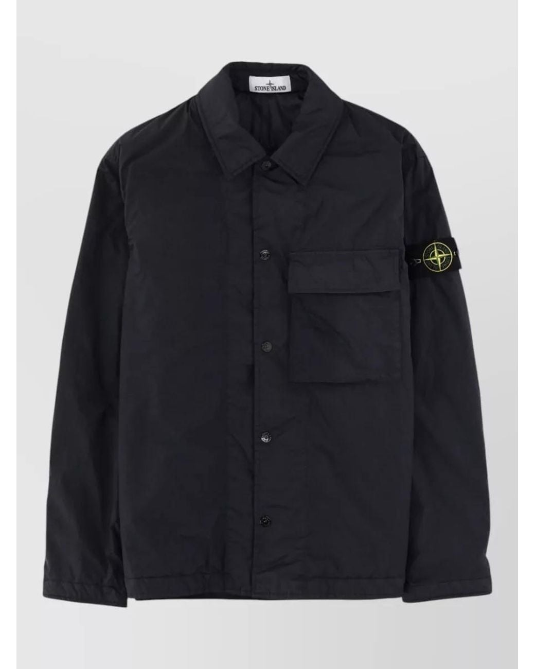 Stone Island Blue Padded Overshirt for men