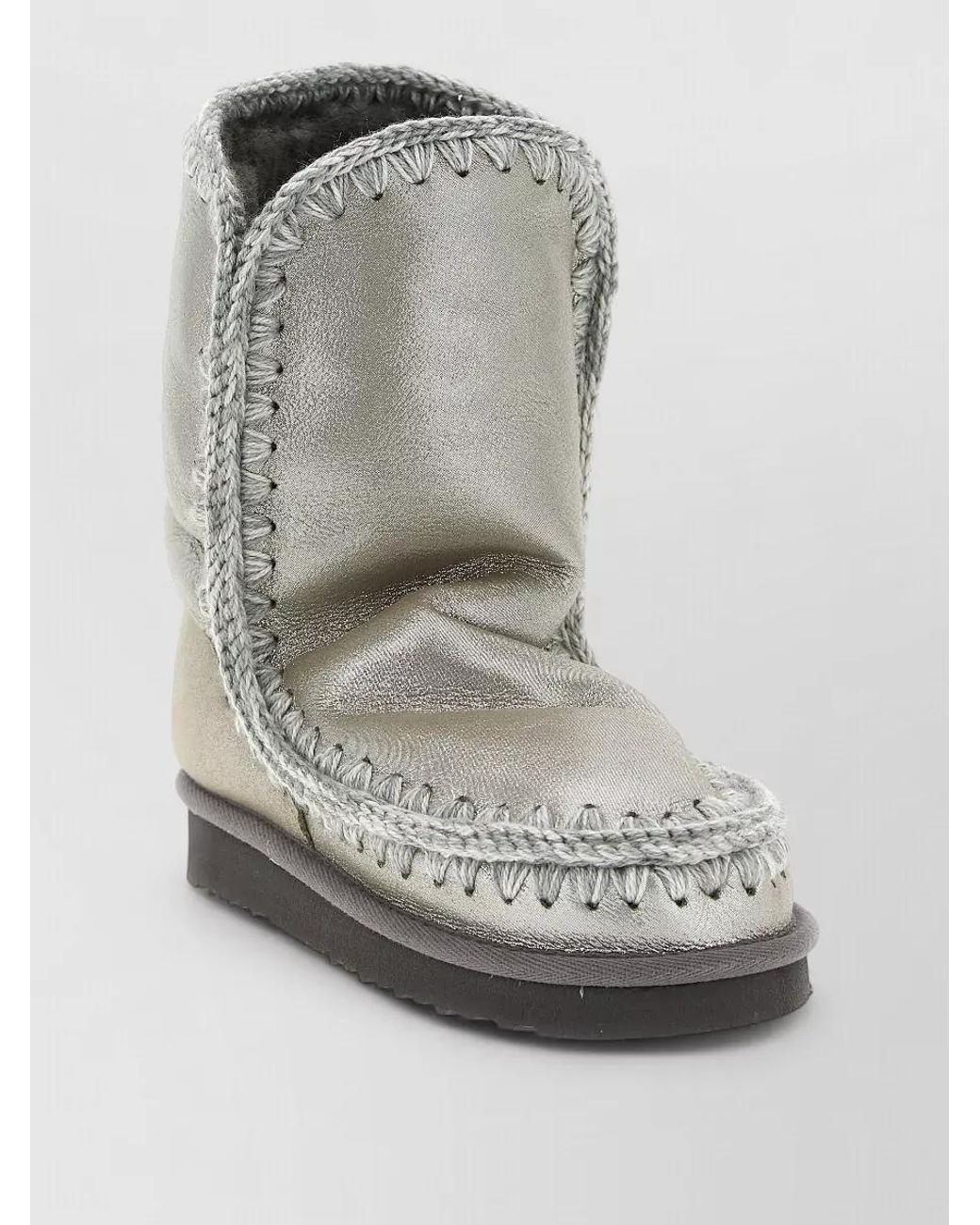 Mou Gray Sheepskin Leather Eskimo 24 Ankle Boots