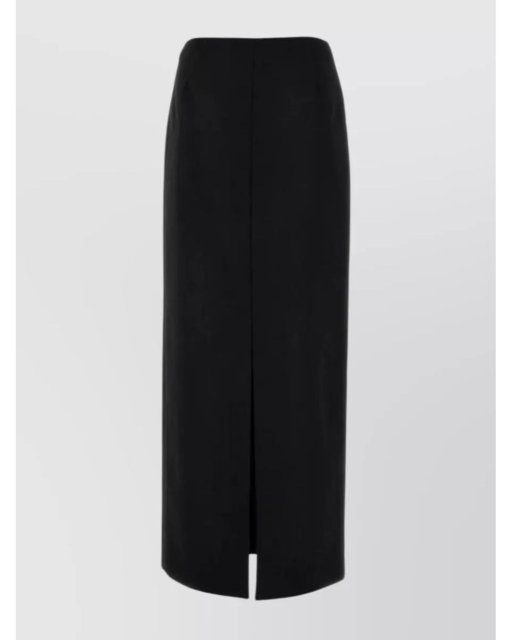 Givenchy Black Virgin Wool Mohair Long Skirt