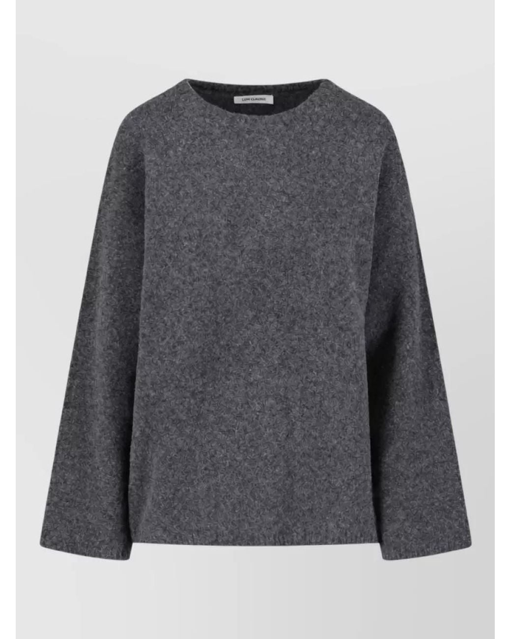 Low Classic Gray Wool Crewneck Sweatshirt