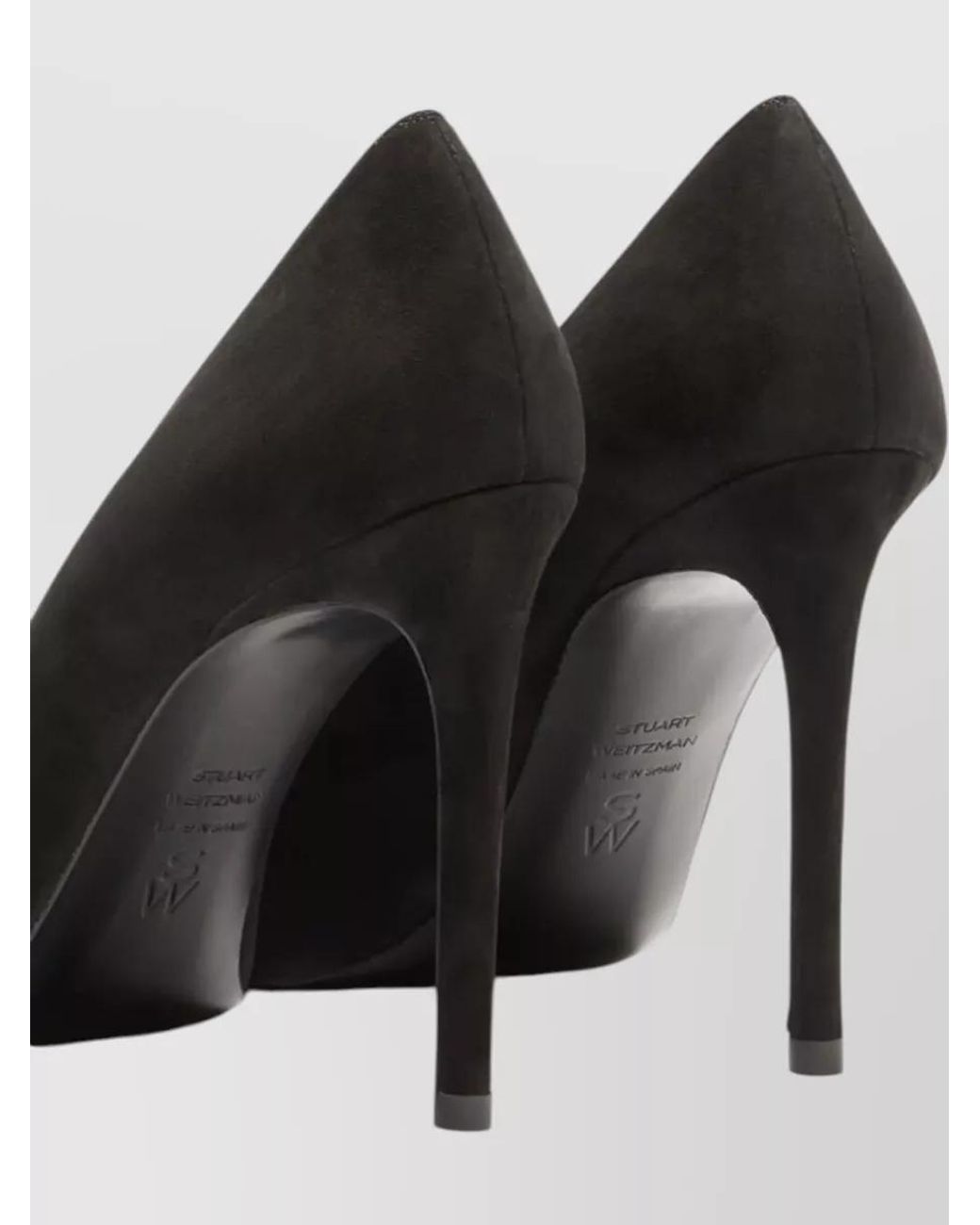 Stuart Weitzman Black Calf Suede Leather Pumps