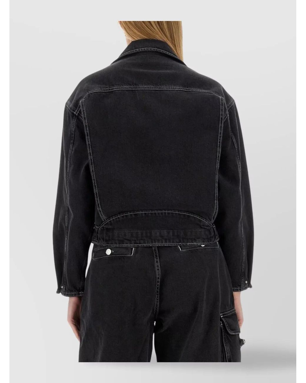 Moschino Black Denim Regular-Fit Cropped Jacket