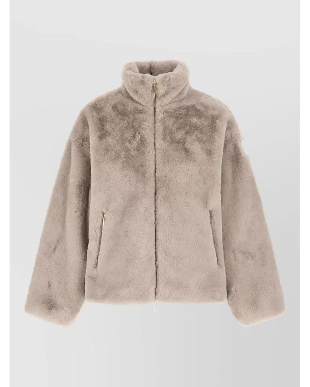 Tatras Natural Faux Fur High Neck Coat