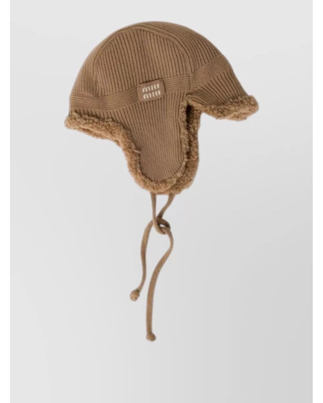 Miu Miu Brown Cashmere Wool Aviator Hat