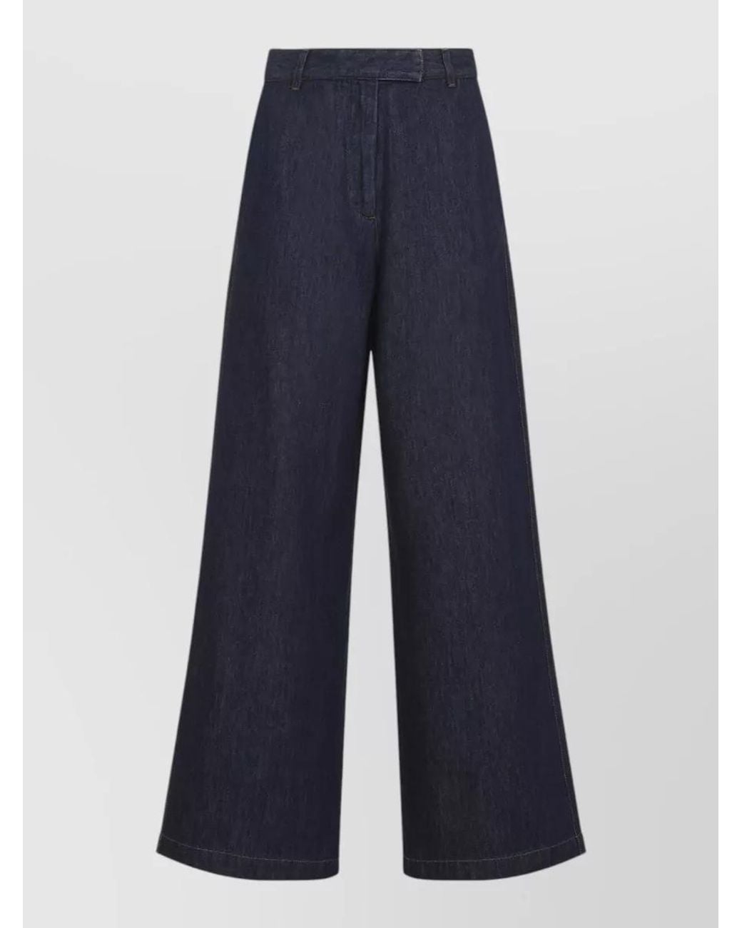 Dries Van Noten Blue Denim High-Rise Wide-Leg Jeans