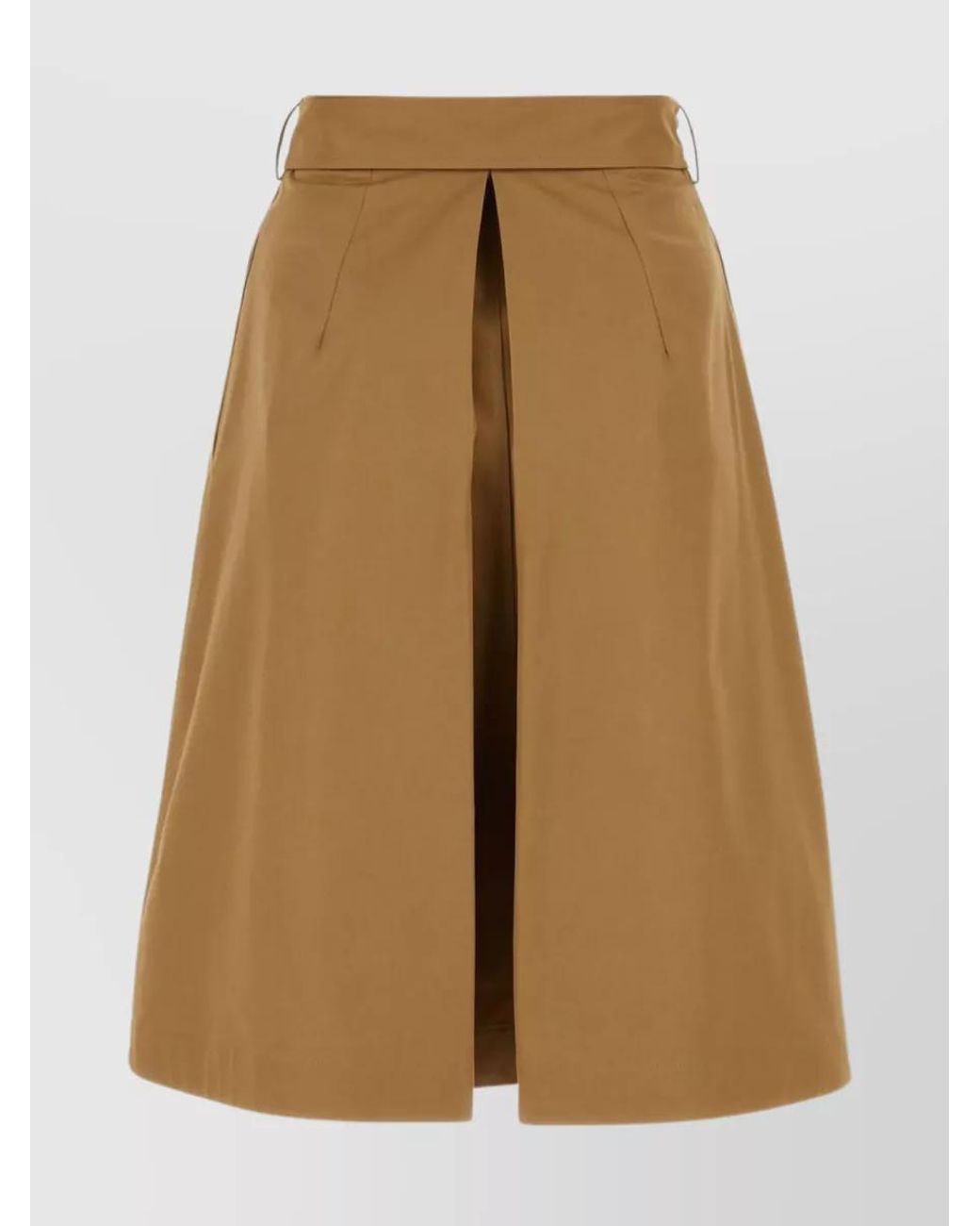 Burberry Natural Cotton Trench Midi Skirt