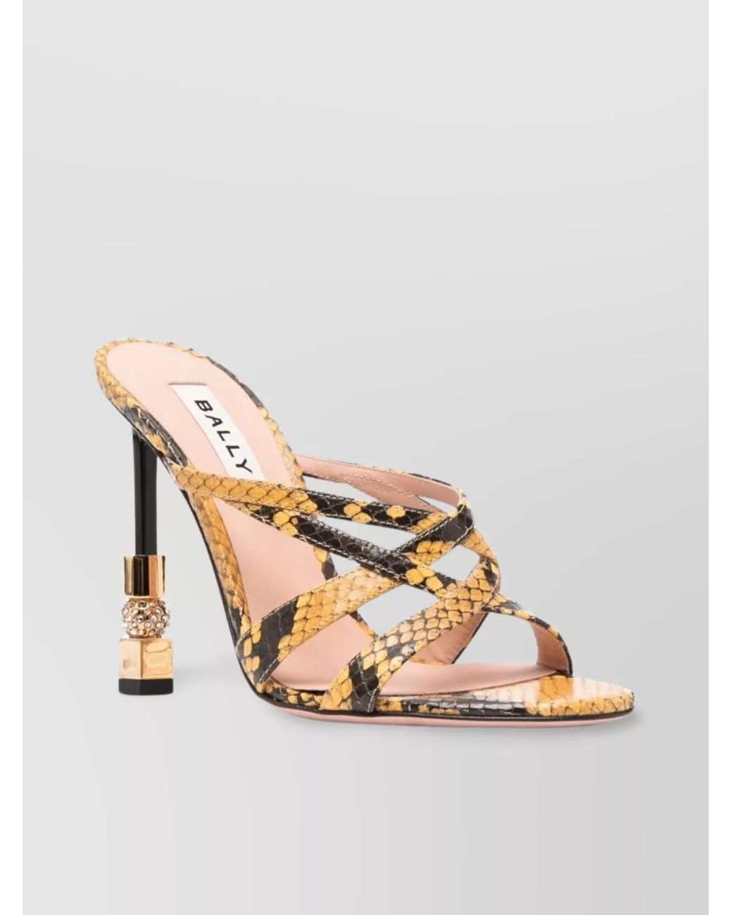 Bally Multicolor Snakeskin-Print Leather High-Heel Mules
