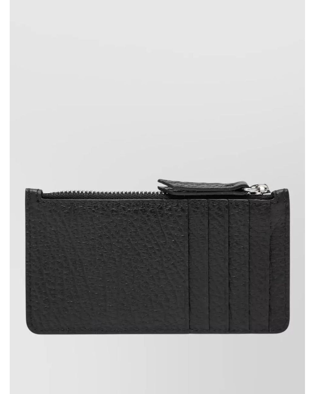 Maison Margiela Black Leather Zip Cardholder for men