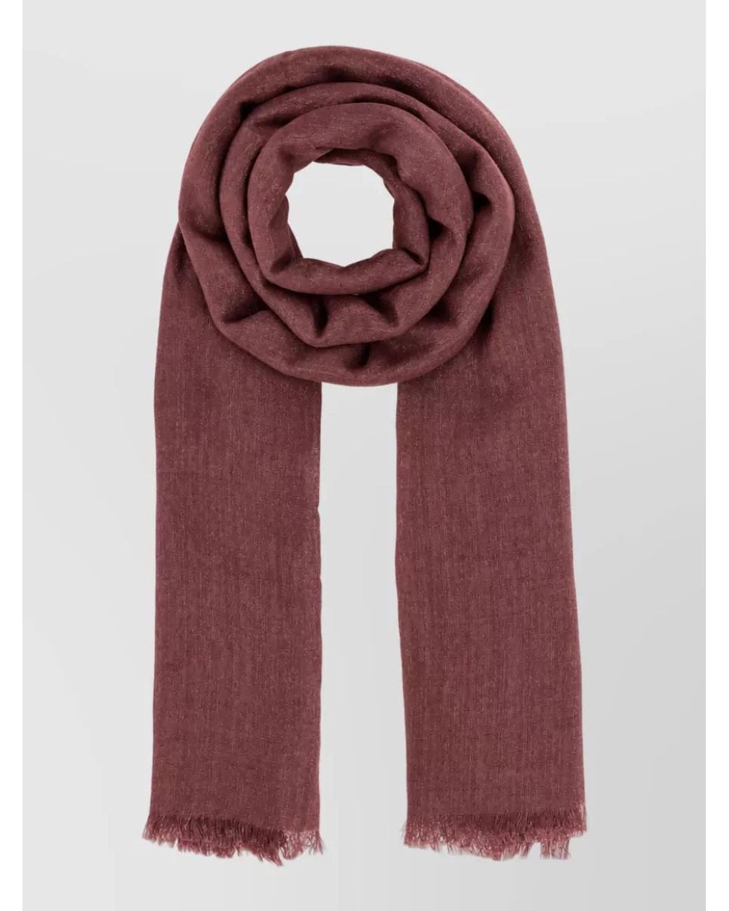 Brunello Cucinelli Red Cashmere Silk Scarf
