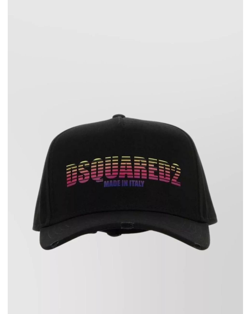 DSquared² Black Gabardine Baseball Cap Curved Peak for men
