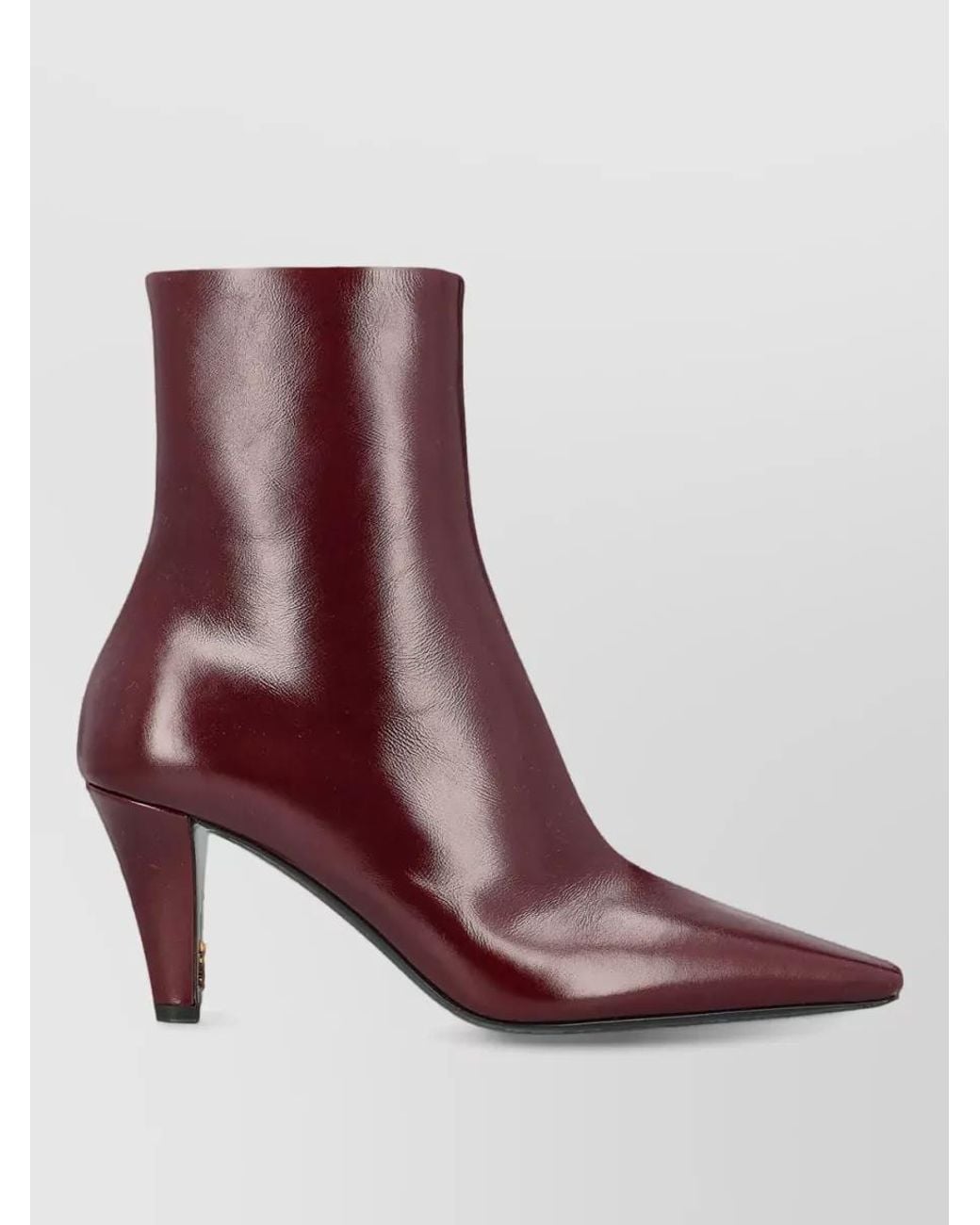 Saint Laurent Purple Leather Ankle Boots