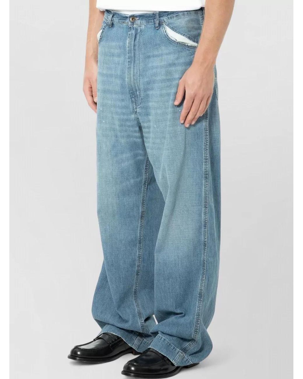 Maison Margiela Blue Denim Mid-Rise Wide-Leg Jeans for men