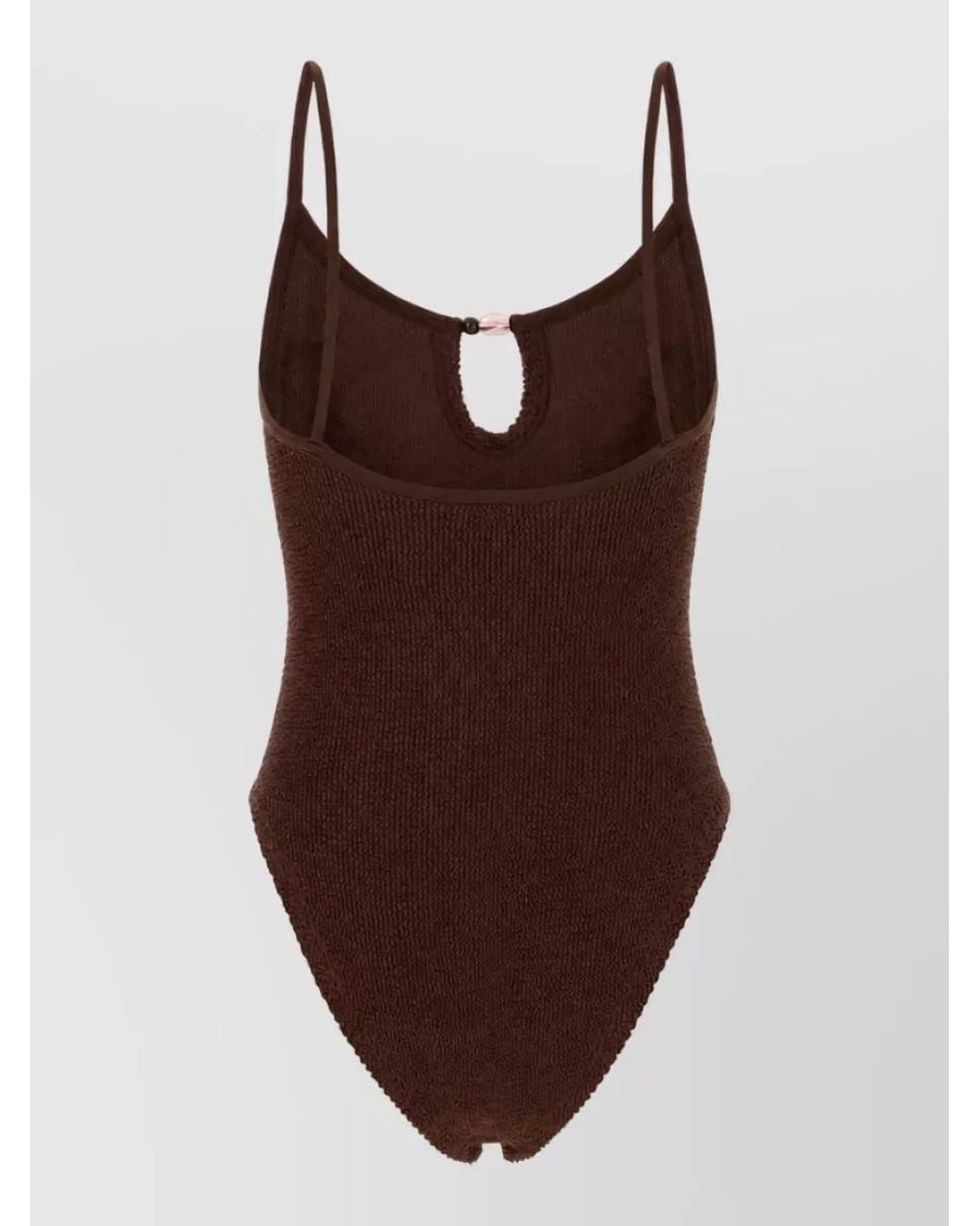 Hunza G Brown Stretch Nylon Swimsuit